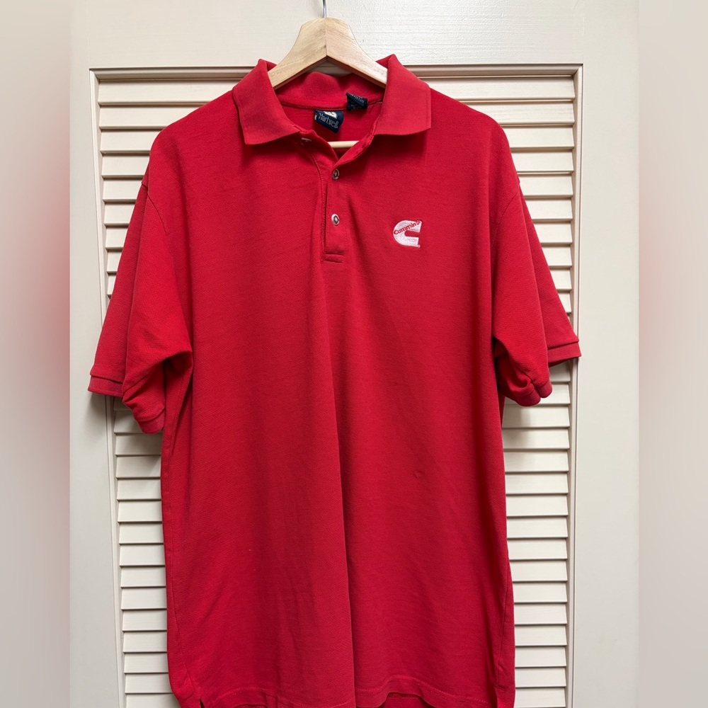 Cummins Logo Polo Shirt XL Red Hartwell Short Sleeve Work Truck Diesel Engine